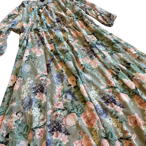 Torrid Tea Length Chiffon Front Tie Dress Floral Print Wedding Guest Size 2X - Picture 6 of 12